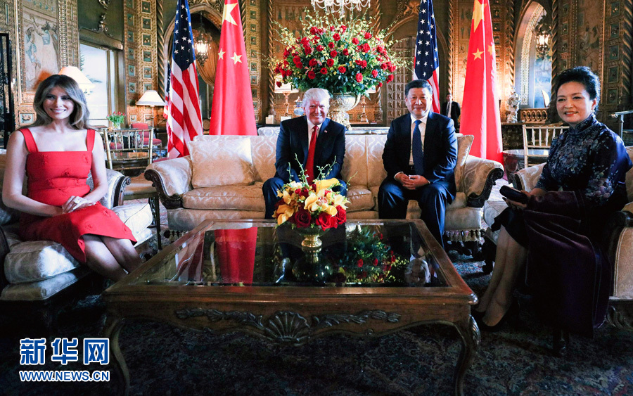 当地时间4月6日，国家主席习近平在美国佛罗里达州海湖庄园同美国总统特朗普举行中美元首会晤。 新华社记者 兰红光 摄 