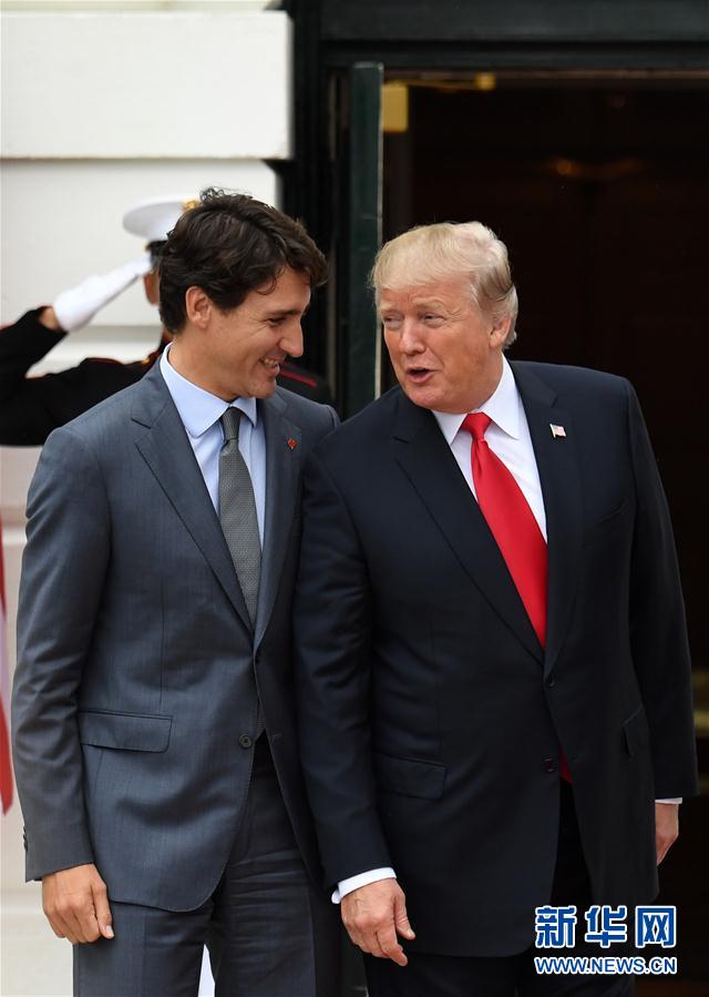 （國際）（2）美國總統特朗普會見加拿大總理特魯多