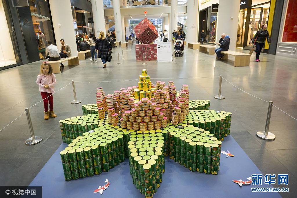 美國紐約舉行罐頭雕塑大賽 創意慈善拼的是腦洞！