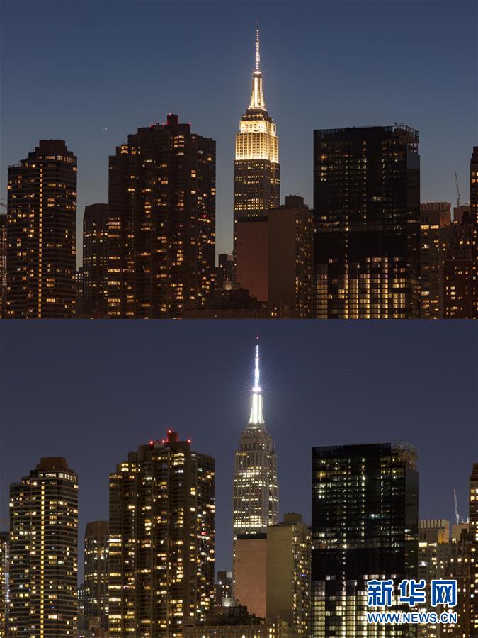 （XHDW）美国纽约帝国大厦为“地球一小时”灭灯